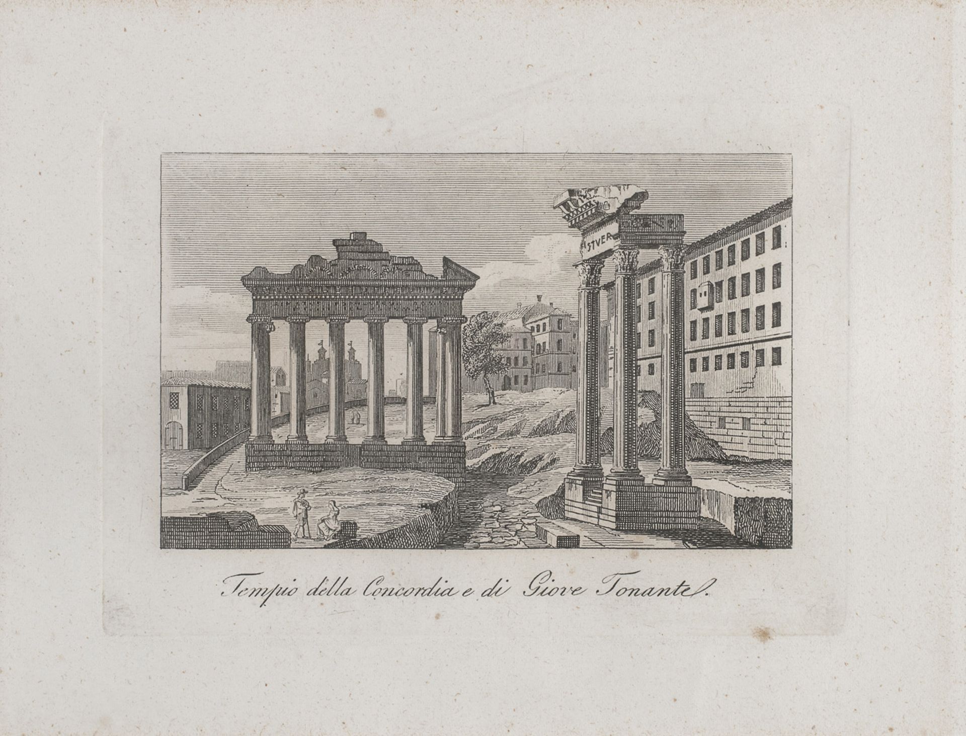 EIGHT ENGRAVINGS WITH VIEWS OF ANCIENT ROME 19TH CENTURY - Image 4 of 4