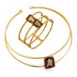 ART DECÒ SET OF GOLD CHOKER AND BANGLE