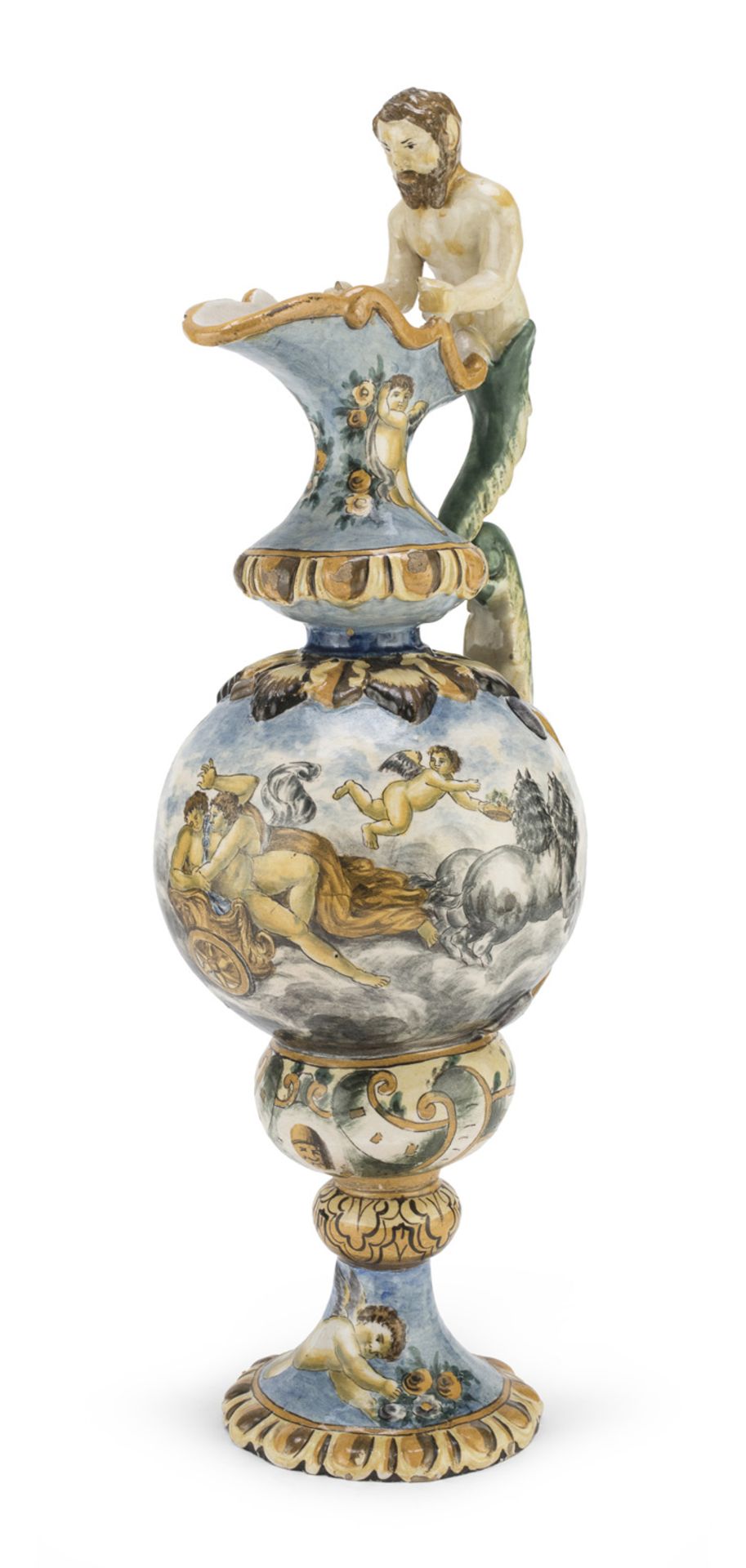 MAJOLICA PITCHER PROBABLY ROMAN CASTLES 19TH CENTURY - Image 2 of 2