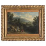 OIL PAINTING OF CLASSICAL LANDSCAPE BY CIRCLE OF JOHANN HEINRICH SCHONFELD