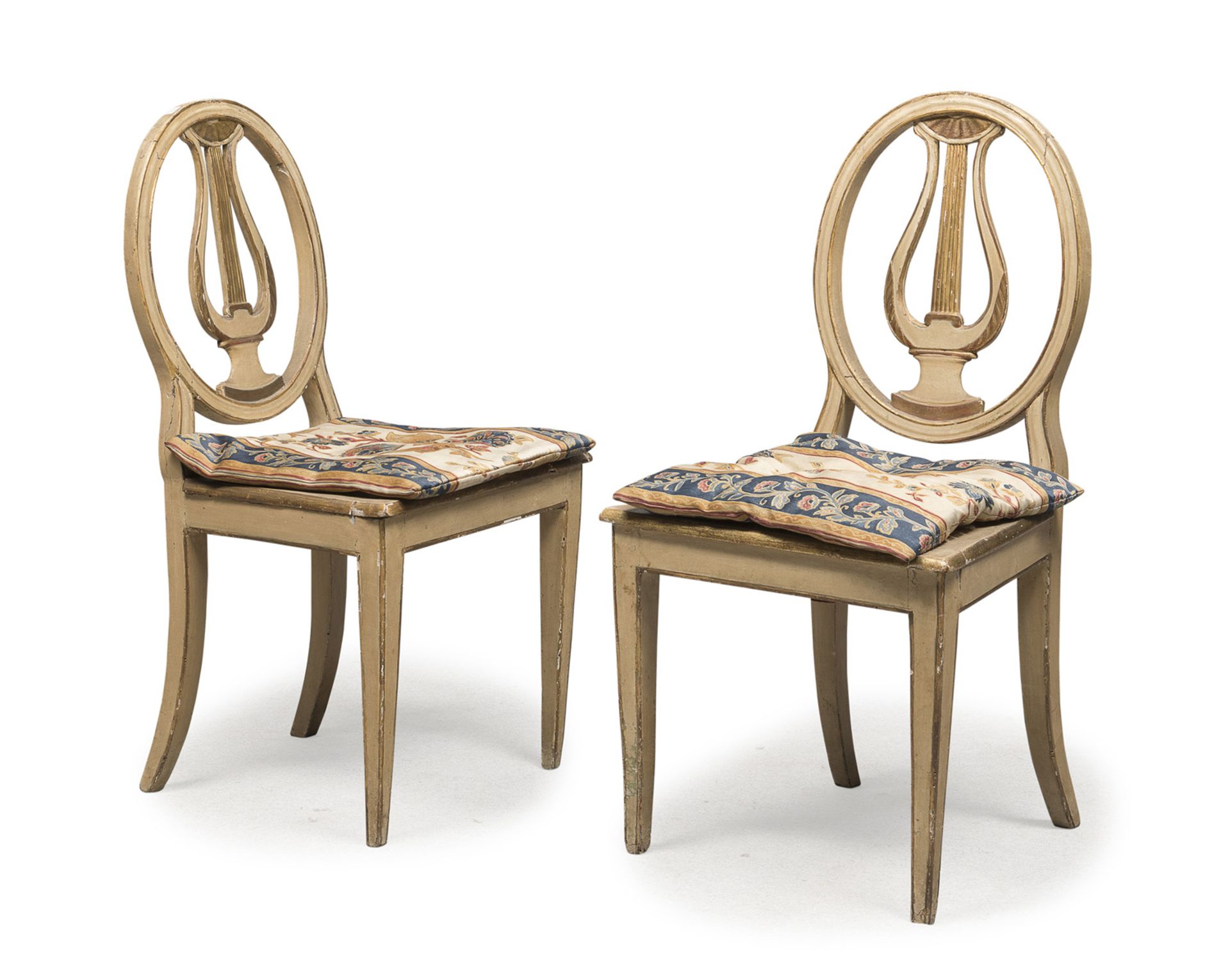 PAIR OF LACQUERED CHAIRS PROBABLY NAPLES 18TH CENTURY