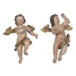 PAIR OF WOODEN BAROQUE ANGELS 17TH CENTURY