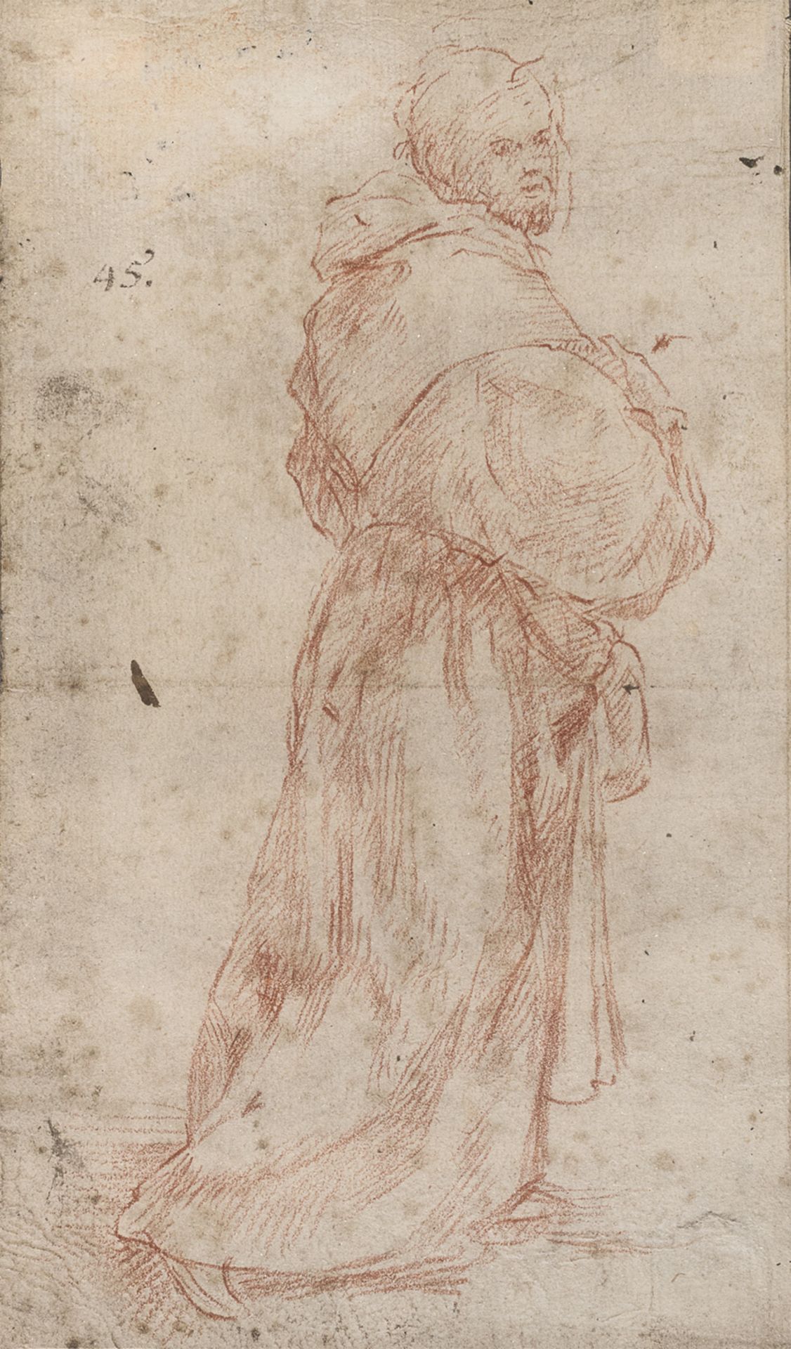 FLORENTINE SANGUINE OF A MONK 16TH CENTURY