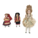 THREE CERAMIC DOLLS EARLY 20TH CENTURY