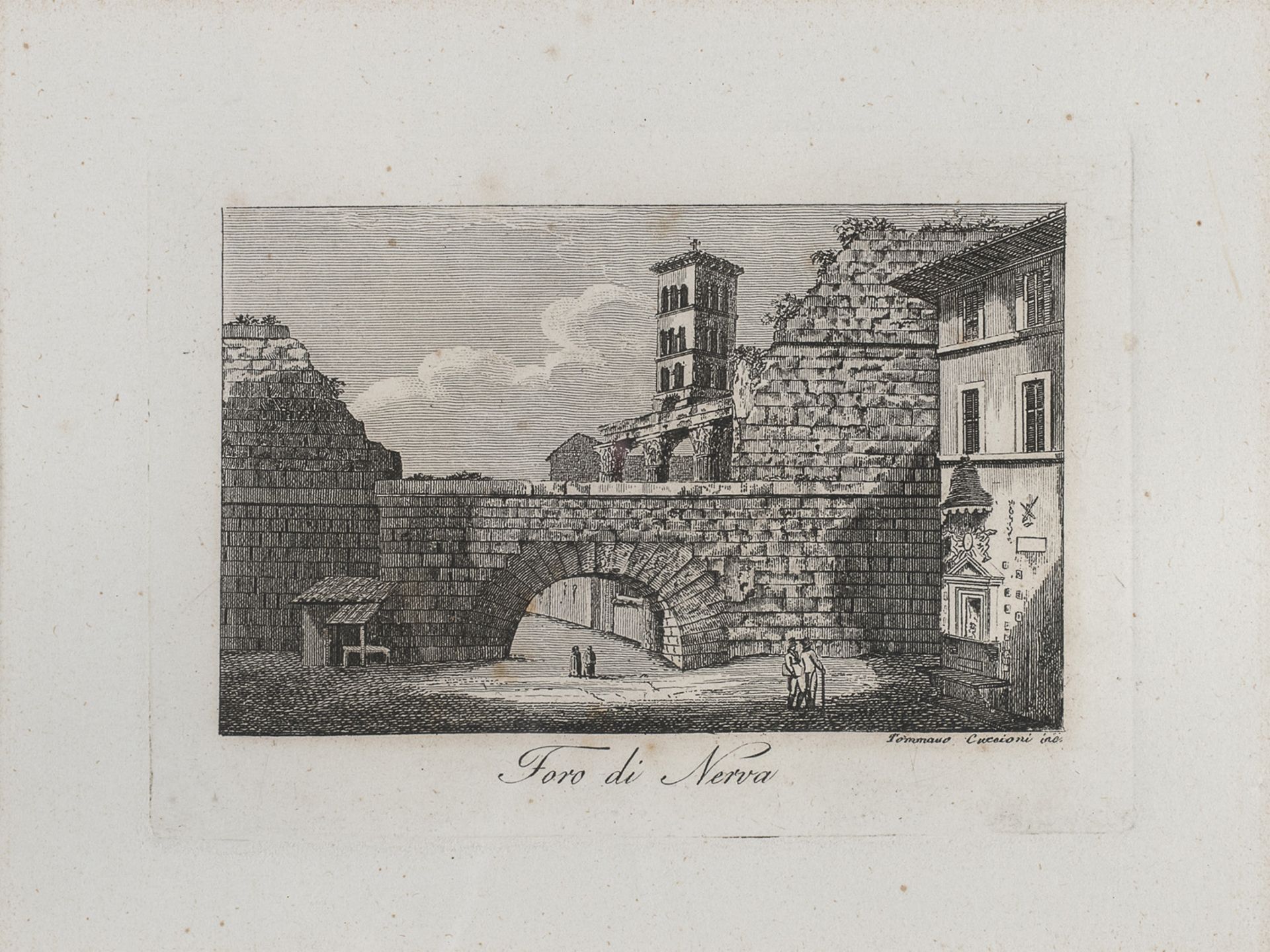 EIGHT ENGRAVINGS WITH VIEWS OF ANCIENT ROME 19TH CENTURY - Image 3 of 4