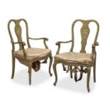 PAIR OF ARMCHAIRS IN LACQUERED WOOD 19TH CENTURY