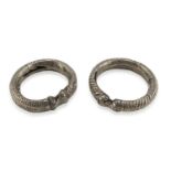 TWO ETHNIC SILVER BRACELETS 20TH CENTURY