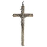 CRUCIFIX IN SILVERED METAL EARLY 20TH CENTURY