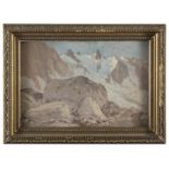 FRENCH OIL PAINTING OF THE TACUL GLACER LATE 19TH CENTURY