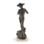 BRONZE SCULPTURE OF A YOUNG FISHERMAN BY GIOVANNI VARLESE