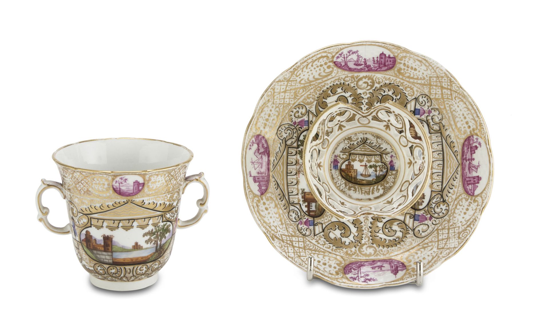 PORCELAIN CUP AND SAUCER BERLIN 19TH CENTURY
