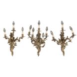 THREE APPLIQUES IN GILDED BRONZE EARLY 19TH CENTURY