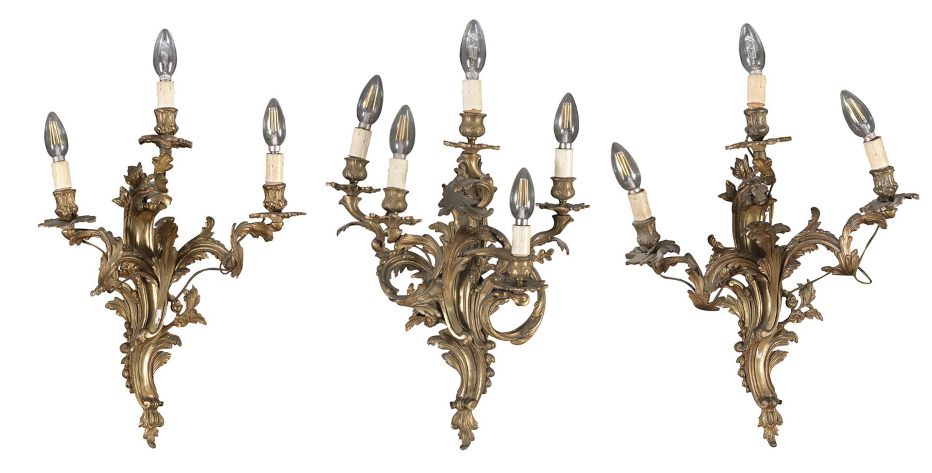 THREE APPLIQUES IN GILDED BRONZE EARLY 19TH CENTURY