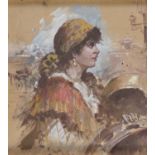 WATERCOLOR OF A WOMAN 20TH CENTURY