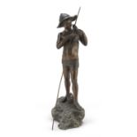 NEAPOLITAN BRONZE SCULPTURE OF A YOUNG FISHERMAN 19TH CENTURY