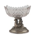 CANDY BOWL IN SILVER AND CRYSTAL ITALY 19th CENTURY