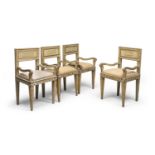 FOUR LACQUERED ARMCHAIRS LUIGI XVI PERIOD