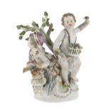 PORCELAIN GROUP OF PUTTI VIENNA 19TH CENTURY