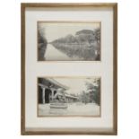 TWO CHINESE PHOTOGRAPHIC REPRODUCTIONS ON CANVAS. 20TH CENTURY. IN FRAME.