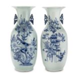 A PAIR OF CHINESE CELADON PORCELAIN VASES. 20TH CENTURY.