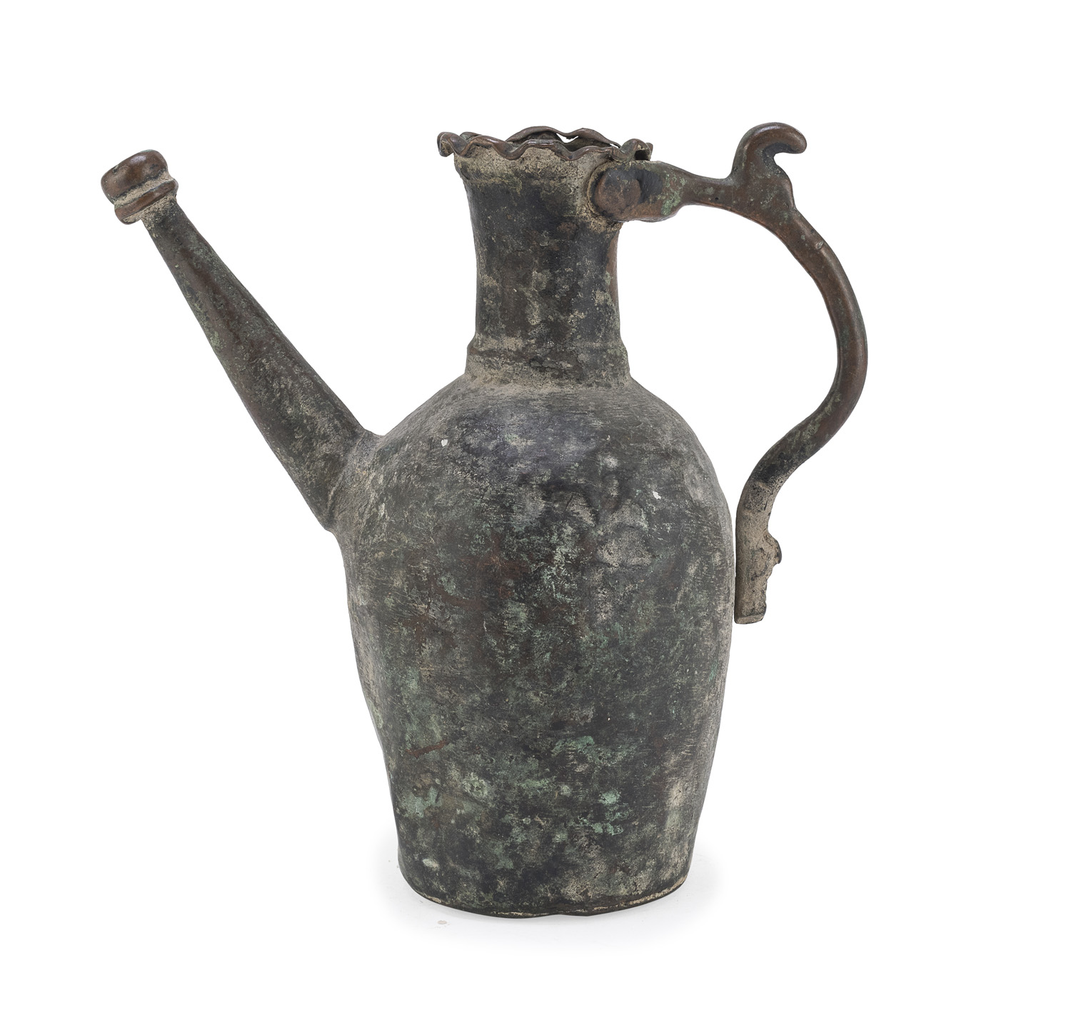 A FAR EAST METAL PITCHER. EARLY 20TH CENTURY. DEFECTS.