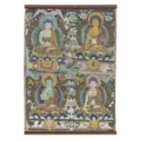 CHINESE SCHOOL 19TH CENTURY. BUDDHA MUDRA. TIBETAN THANGKA IN TEMPERA ON SILK.