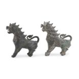 A PAIR OF CHINESE BRONZE BUDDHIST LIONS. EARLY 20TH CENTURY.