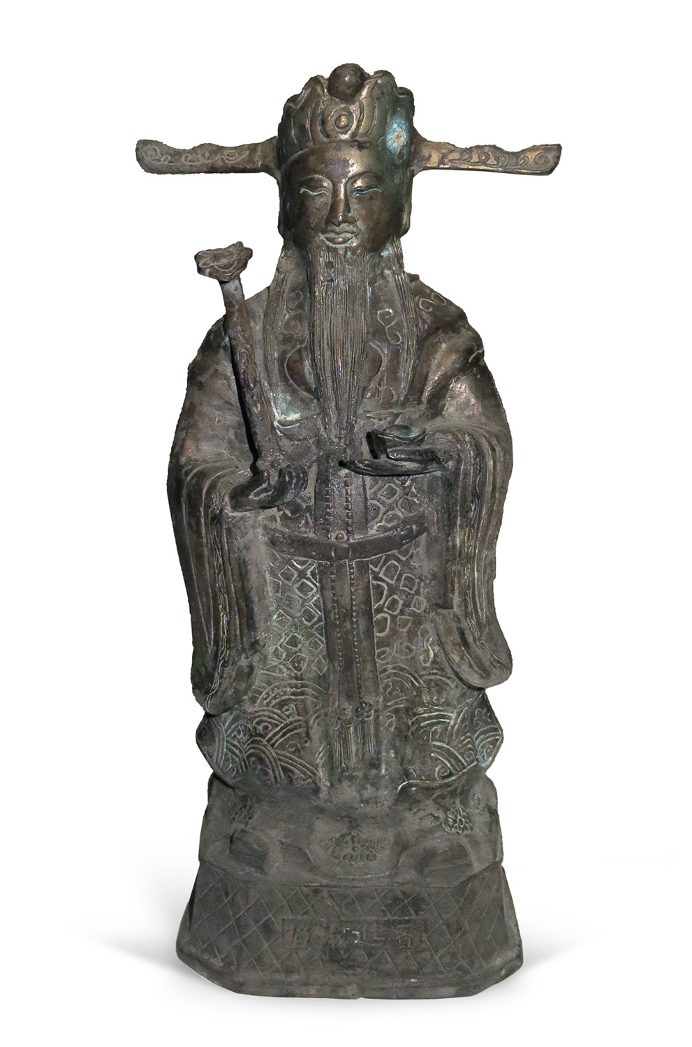 A CHINESE BRONZE SCULPTURE DEPICTING LUXING. END 19TH EARLY 20TH CENTURY.