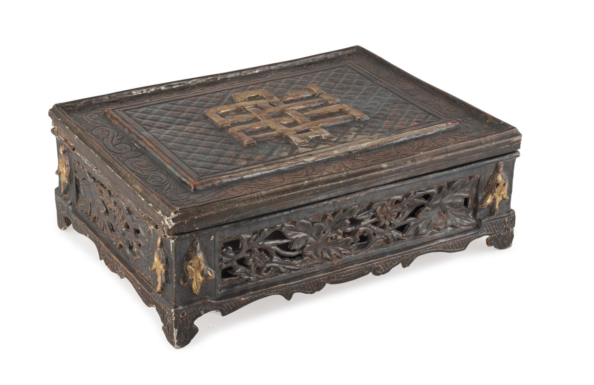 BIG CHINOISERIE WOOD BOX PROBABLY FRANCE LATE 18TH CENTURY