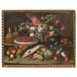 TWO VENETIAN STILL LIFE OIL PAINTINGS 17TH CENTURY