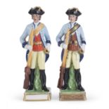 PAIR OF PORCELAIN SOLDIER FIGURES GINORI EARLY 20TH CENTURY