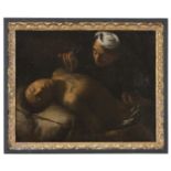 FRENCH OIL PAINTING OF ST SEBASTIAN TENDED BY ST IRENE EARLY 19TH CENTURY