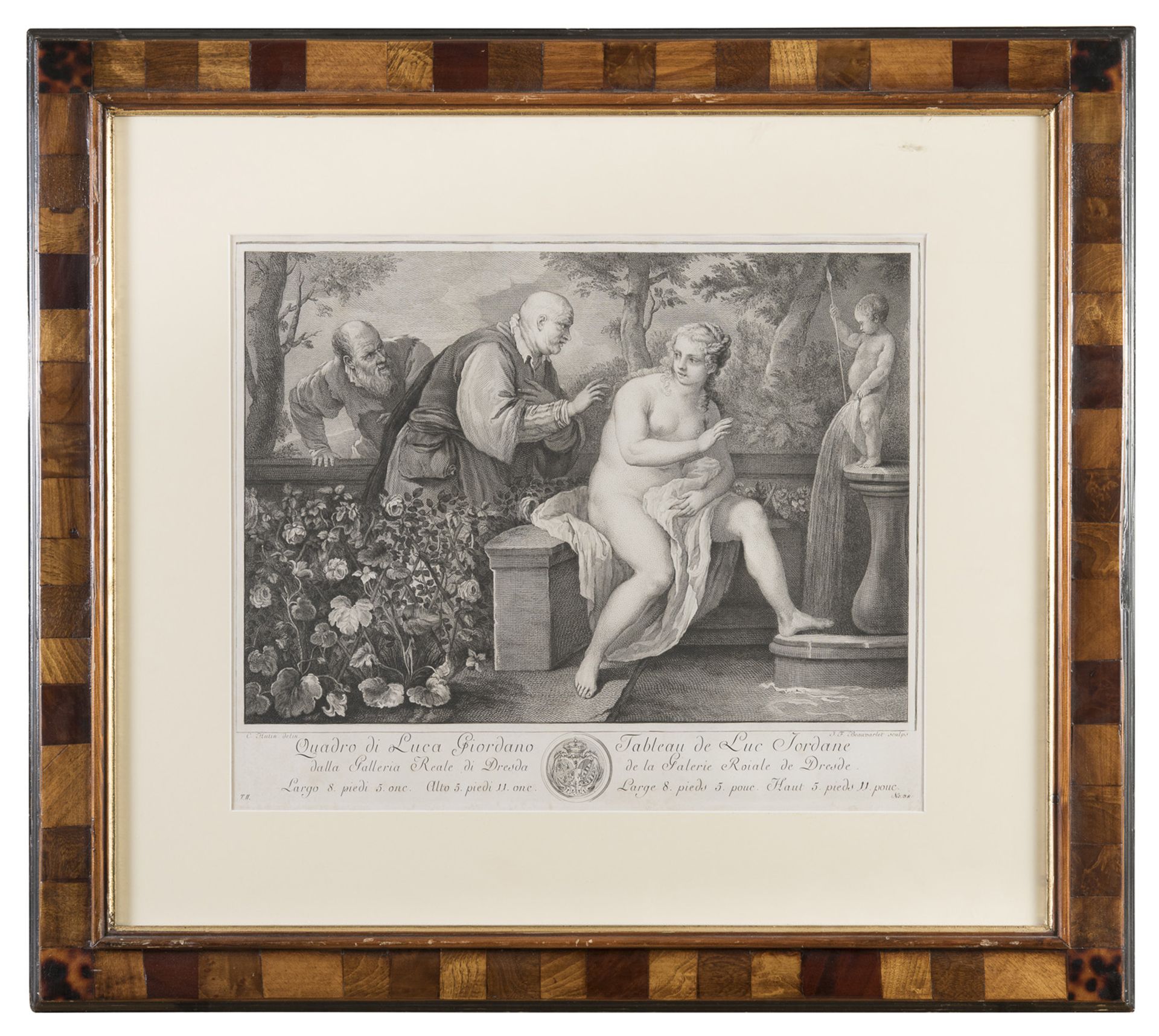 ENGRAVING OF SUSANNA AND THE ELDERS BY CHARLES-FRANÇOIS HUTIN (1715-1776)