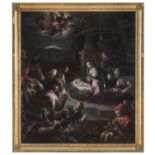 OIL PAINTING OF THE ADORATION OF THE SHEPHERDS ATTRIBUTED TO JACOPO BASSANO (1515-1592)