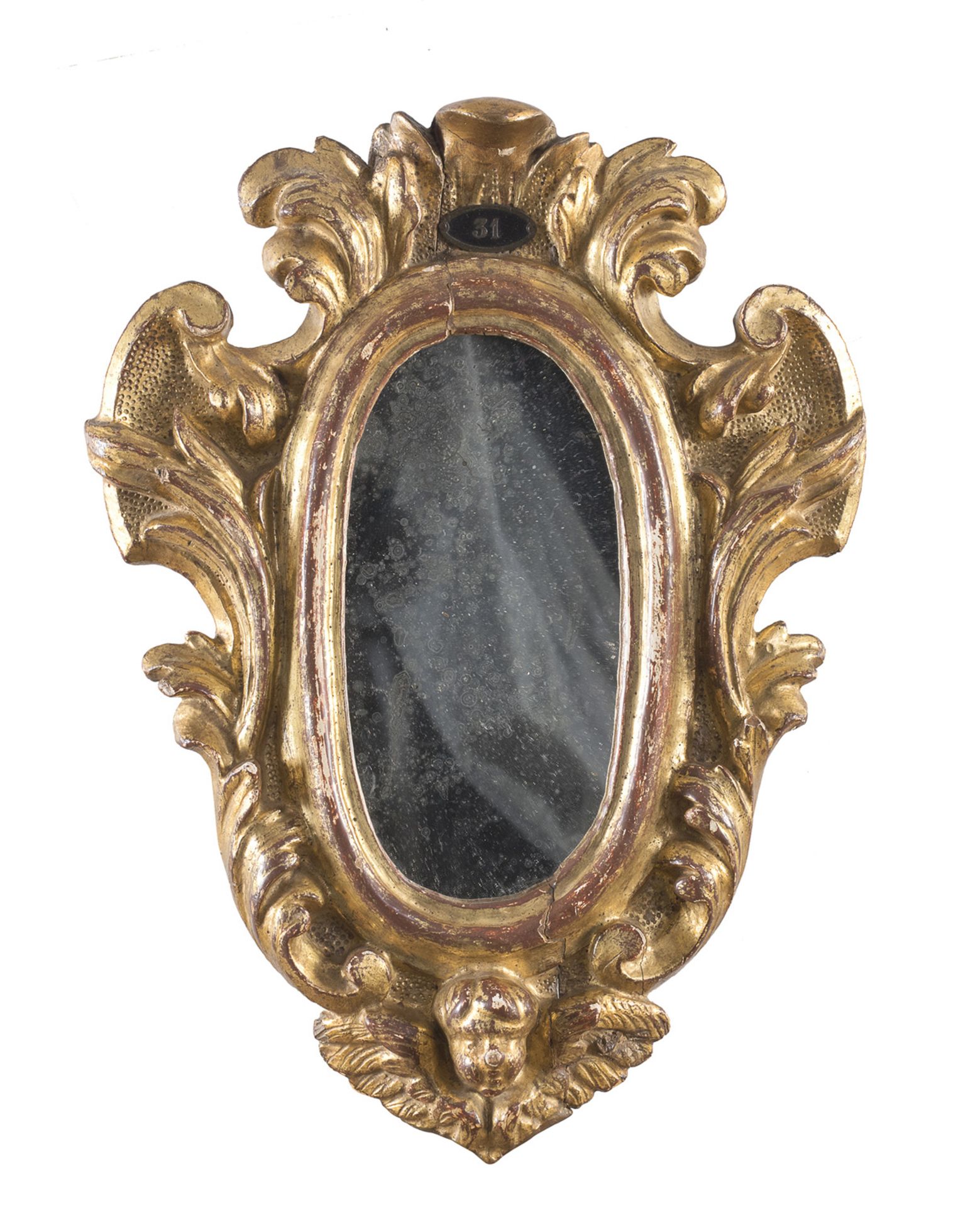 SMALL GILTWOOD MIRROR NORTHERN ITALY 18TH CENTURY