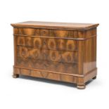 CHEST OF DRAWERS IN WALNUT AND WALNUT ROOT 19TH CENTURY