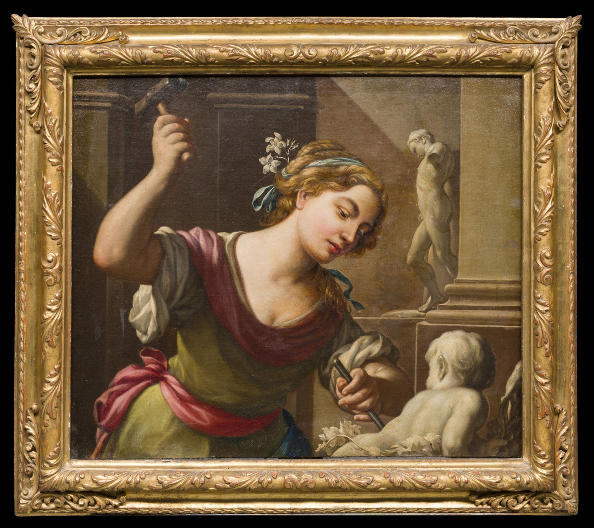 PAIR OF OIL PAINTINGS OF ALLEGORIES FROM THE CIRCLE OF MAURO GANDOLFI (1734-1802)