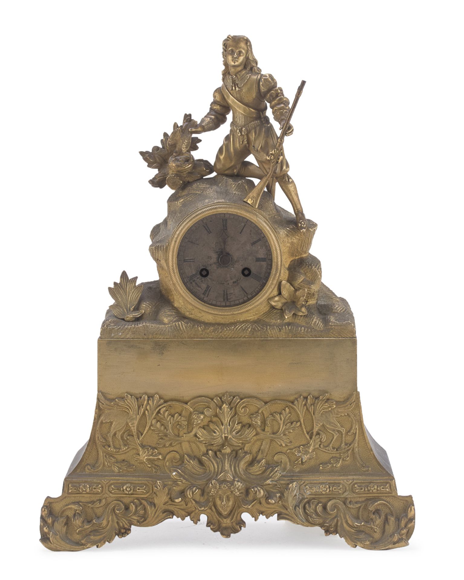 BRONZE TABLE CLOCK 19TH CENTURY