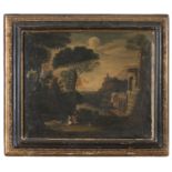 FRENCH OIL PAINTING OF LANDSCAPE 18TH CENTURY