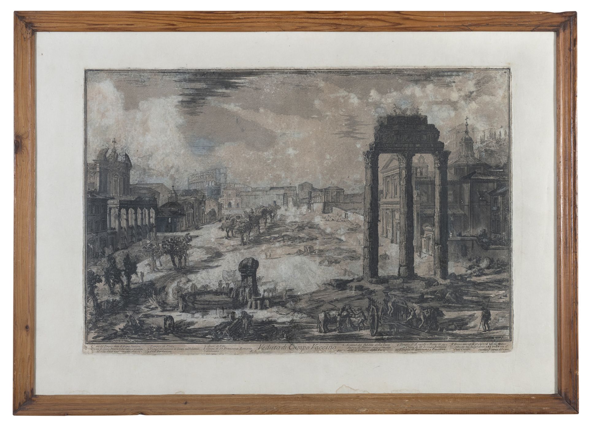 ETCHING WITH VIEW OF CAMPO VACCINO BY PIRANESI (1720-1778)