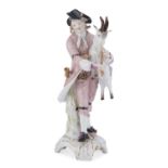 PORCELAIN FIGURE OF BAGPIPER BERLIN BRAND 1780/1790