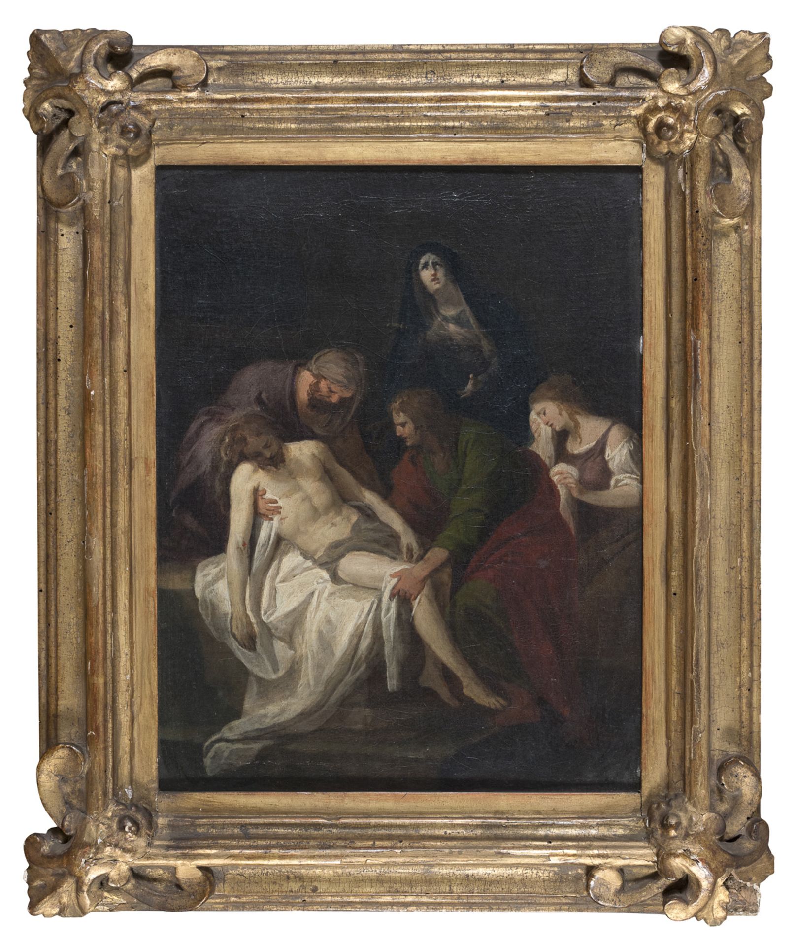 OIL PAINTING OF DEPOSITED CHRIST BY ROMAN PAINTER LATE 18TH CENTURY