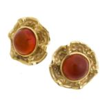 GOLD EARRINGS WITH AMBER