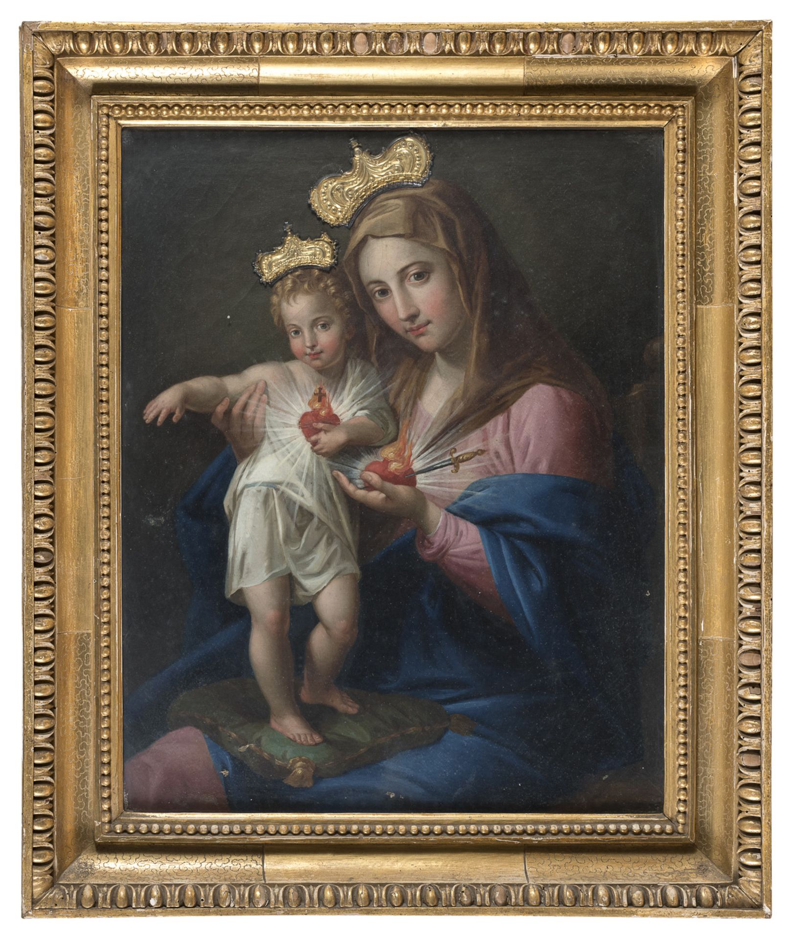 OIL PAINTING OF OUR LADY OF THE SACRED HEART BY MARCO CAVICCHIA (19TH CENTURY)