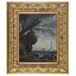 OIL PAINTING OF A STORMY SEA BY FRENCH PAINTER 18th CENTURY