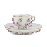 PORCELAIN CUP AND SAUCER. PROBABLY PARIS 19TH CENTURY