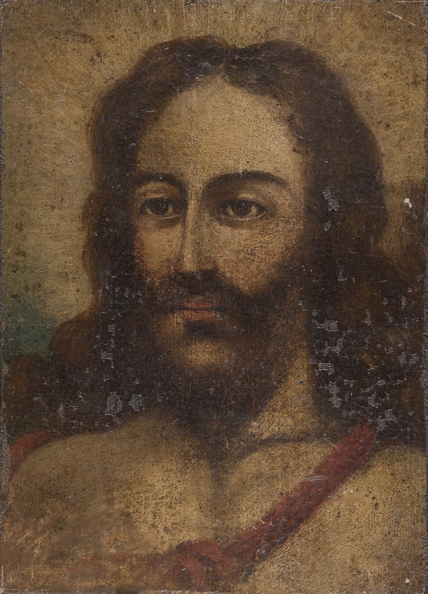 OIL PAINTING OF ST JOHN THE BAPTIST BY A SPANISH PAINTER OF THE 17TH CENTURY