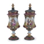 PAIR OF SMALL POTICHES VIENNA 20TH CENTURY