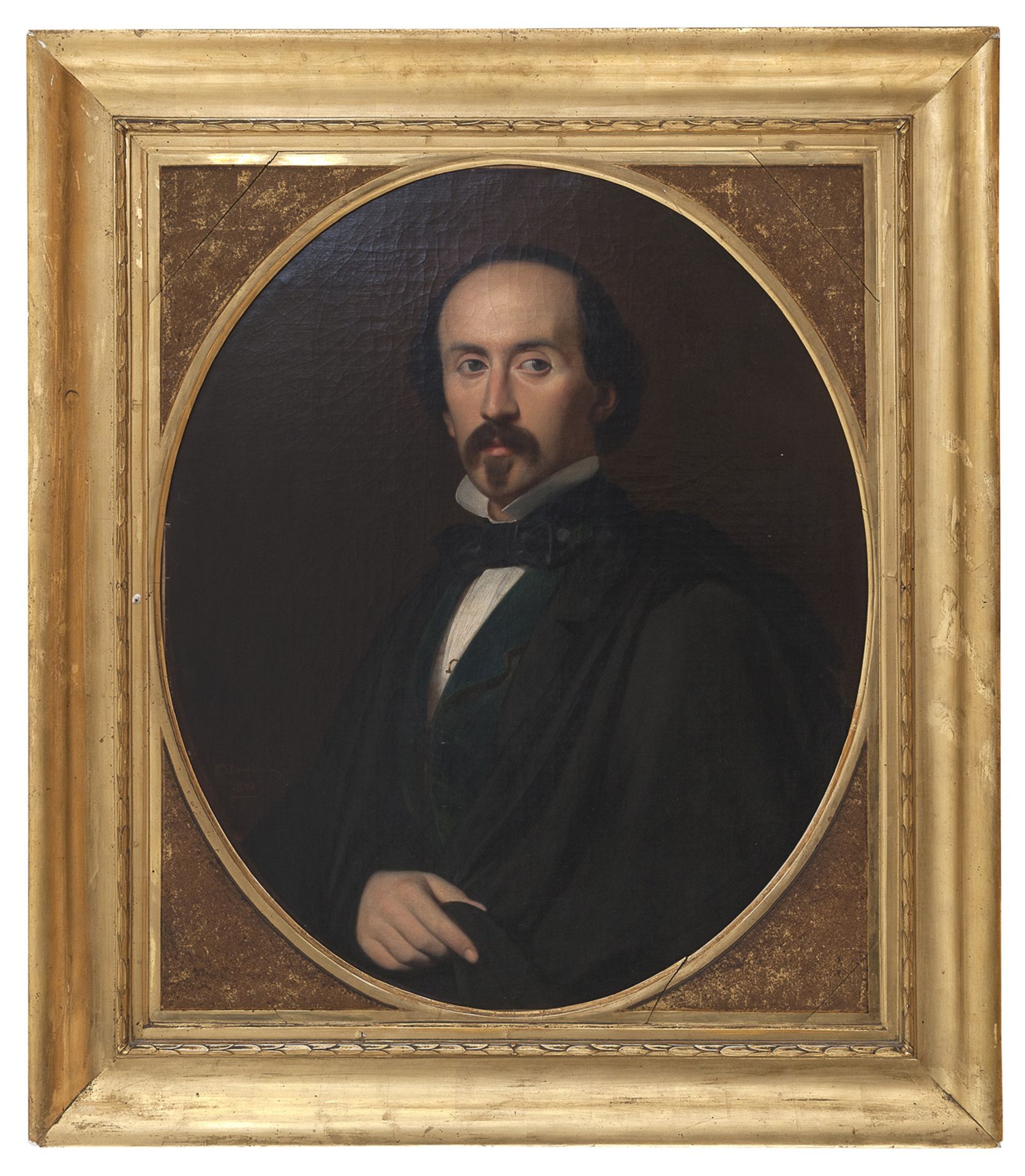 OIL PORTRAIT OF A GENTLEMAN BY ROBERTO BOMPIANI (1821-1908)