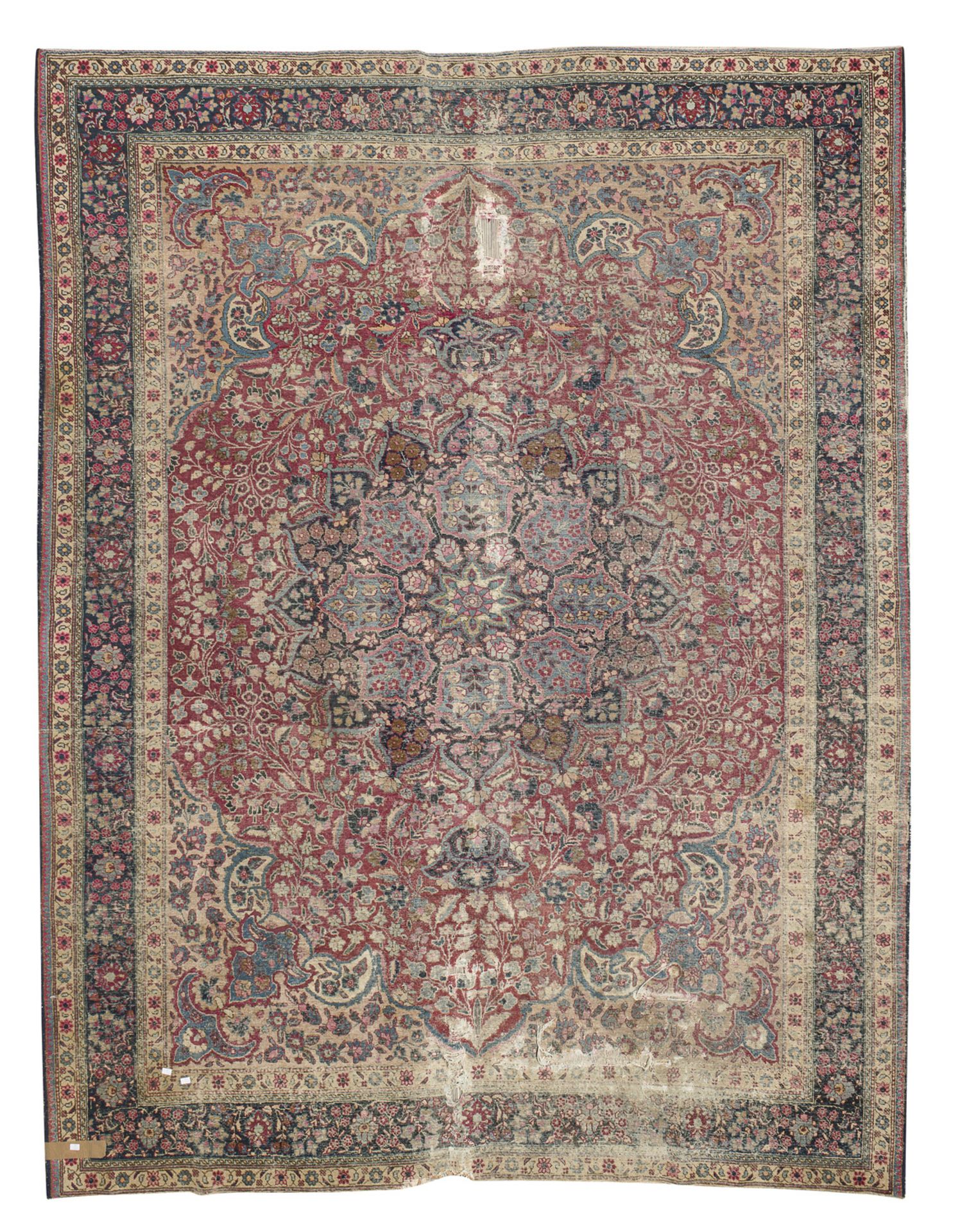 REMAINS OF KIRMAN RUG EARLY 20TH CENTURY